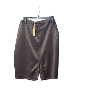 SKIMS Simply Bare Plus Size Shapewear Mid Thigh Shorts, 4X, Espresso